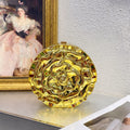 Summer 2025 Boutique Round Flower Clutch Acrylic Gold Purse Women Rose Evening Handbag Chain Party Luxury Floral Clutch Bag