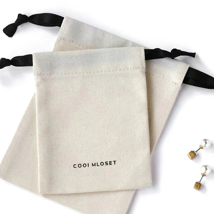 High Quality Customized Reusable Canvas Drawstring Dust Bag Organic Cotton Muslin for Packing Crafts Private Custom Logo Printed