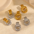 18K Gold Plated Geometric Stud Earrings for Women Trendy Stainless Steel Fashion Jewelry for Gift