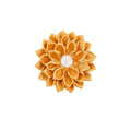3.5" Gold and White Fabric Flower With Jeweled Center  for Dress Suit Pins