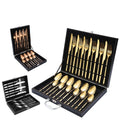 Eco Friendly Metal Luxury Style Flatware 24 Piece Silverware 24pcs Premium Stainless Steel Silver and Gold Baroque Cutlery Set