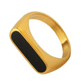 Fashion Geometric Acrylic element Ring Stainless Steel Plated with 18K Gold Ring Jewelry