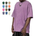 Men's Oversized Acid Wash T-Shirt 230g Custom DTG Puff Print Streetwear Heavyweight Vintage Cotton Fitness 230g Custom Fitness