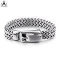 Luxury Stainless Silver Men Bracelet Jewelry Braided Wheat Chain Bracelets Men Charm Stainless Steel Bracelet