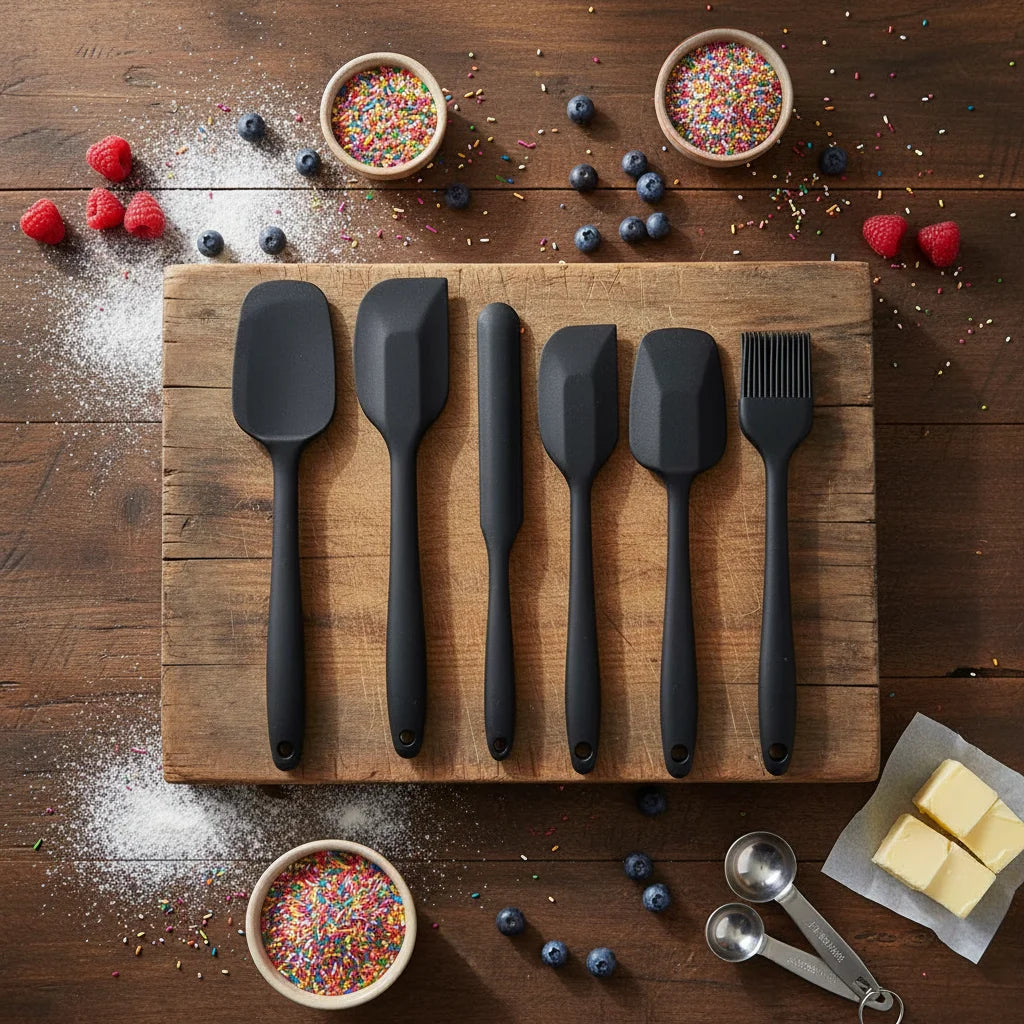 Food Grade Silicone Spatula Set Heat Resistant Non Stick Spatula Kitchen Utensils for Nonstick Cookware Kitchen Baking