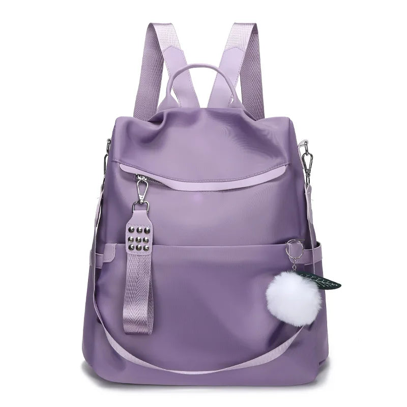 2025 New Lady Backpack Korean Embroidered Thread Backpack Dual-purpose Anti-theft Backpack Leisure Travel Bag
