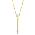 Memorial Cremation Jewelry Zircon Open Cylinder Stainless Steel Urn Gold Plated Bar Pendant Ash Necklace