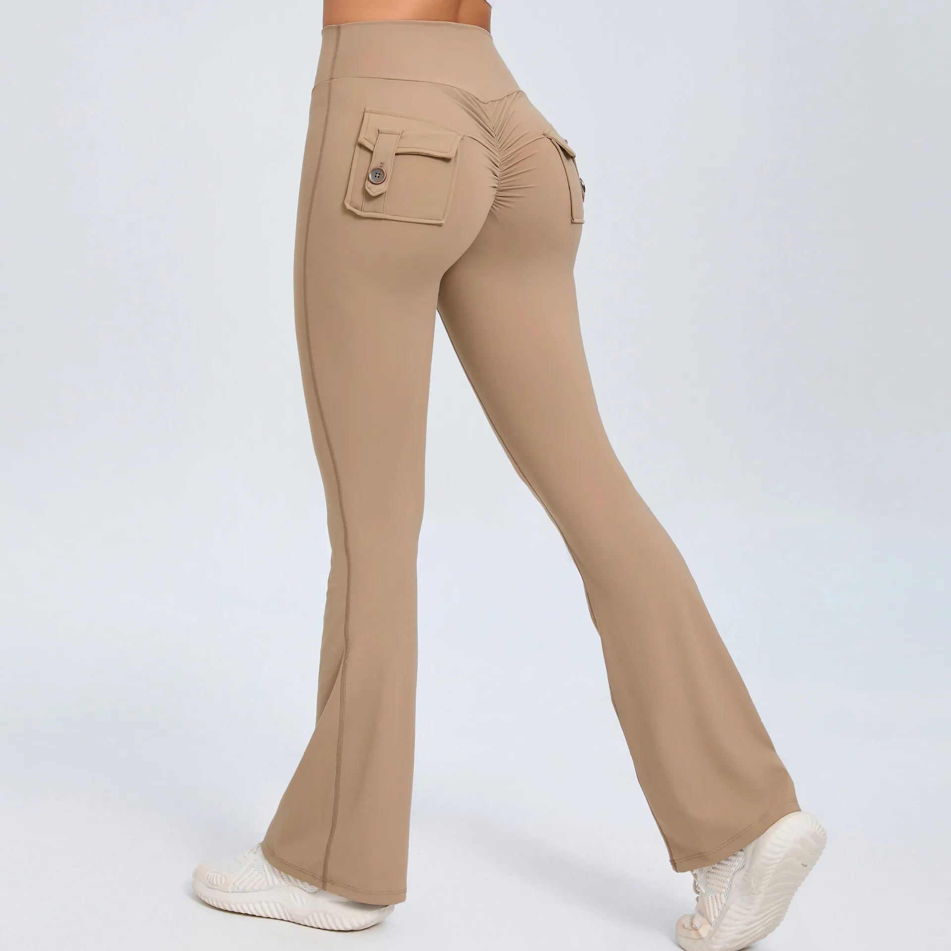 Hot Sale High Waist Yoga Pants Pockets Women Running Sportswear Yoga Wear for Women Fitness Flare Pants