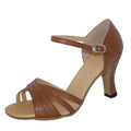 New Arrival Latin Salsa Dance Shoes for Women Brown Leather Ballroom Heel 6cm Zapatos De Baile
