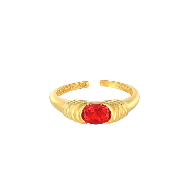 Wholesale Price 925 Sterling Silver Multicolored Diamond Gemstone Punk Gold Plated Open Finger Rings for Women