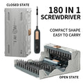 Professional 180-Piece Multi-Bit Magnetic Screwdriver Set Boxed for Mobile Phone Repair-Precision Tool Kit S2 Steel Textured