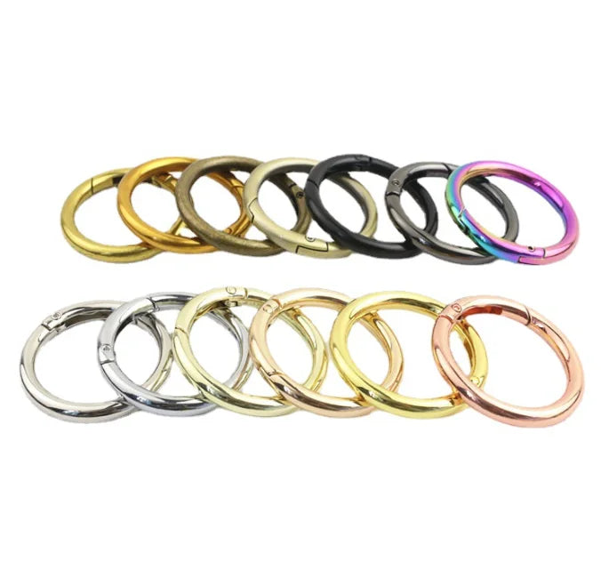 Zinc Alloy Snap Hook Buckle Spring Gate O Ring Circle Round Carabiner Clip for Keychain Handbag
