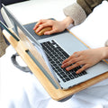 Portable Wooden Bamboo Surface Lap Desks Laptop Knee Table Notebook Tablet Stand Laptop Lap Pad Tray with Cushion Mouse Pad