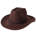 New Trendy Vintage Cowboy Style Fedora Hats With Chin Rope