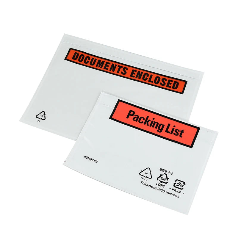 TNT DHL A4 A5 C5 PE Plastic Bag Self-adhesive Shipping Invoice Packing List Document Envelopes MegaBDM