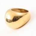 Hot Sale Women Creative Trendy Minimalist Jewelry 18k Gold Plated Stainless Steel Large Cambered Surface Chunky Ring
