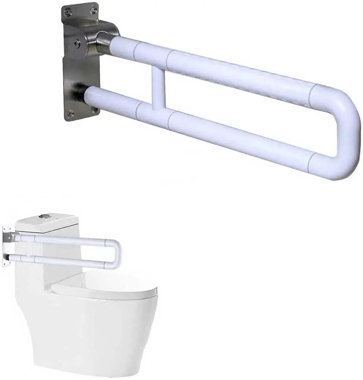 ABS Nylon Toilet Safety Handrail Flip up Grab Bar for Handicap Senior