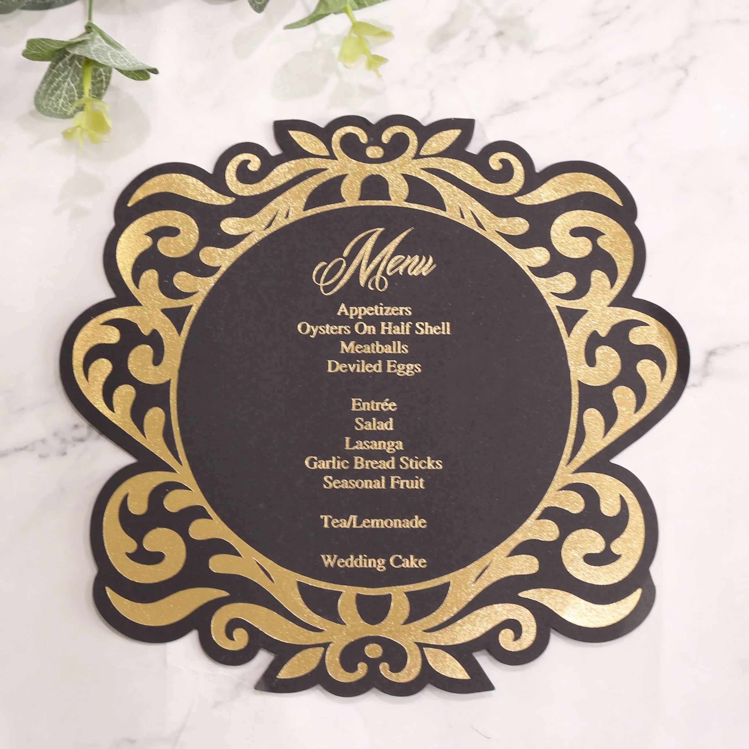 Wholesale Luxury Black and Gold Foil Design Logo Restaurant Menu List Cards Luxury Paper Wedding Dinner Menus