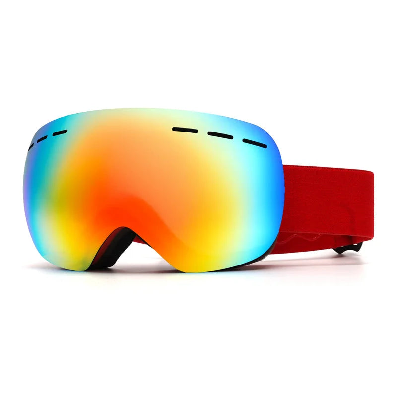 Professional Outdoor Ski Goggles with Large Field Double-Layer Anti-Fog Lens Anti-Glare Feature for Sports
