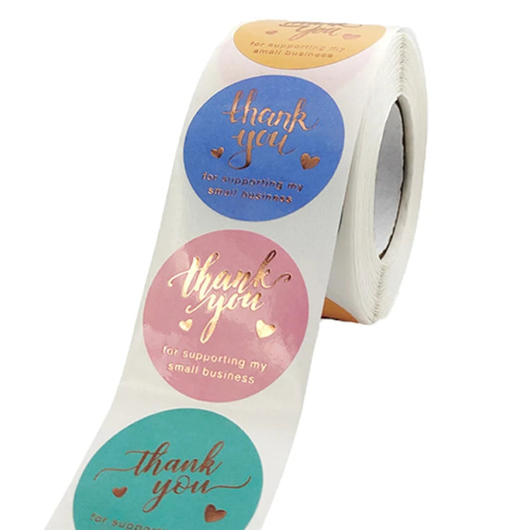 High Quality Adhesive Vinyl Waterproof Round Thank You Stickers for Candle Use and Packaging MegaBDM