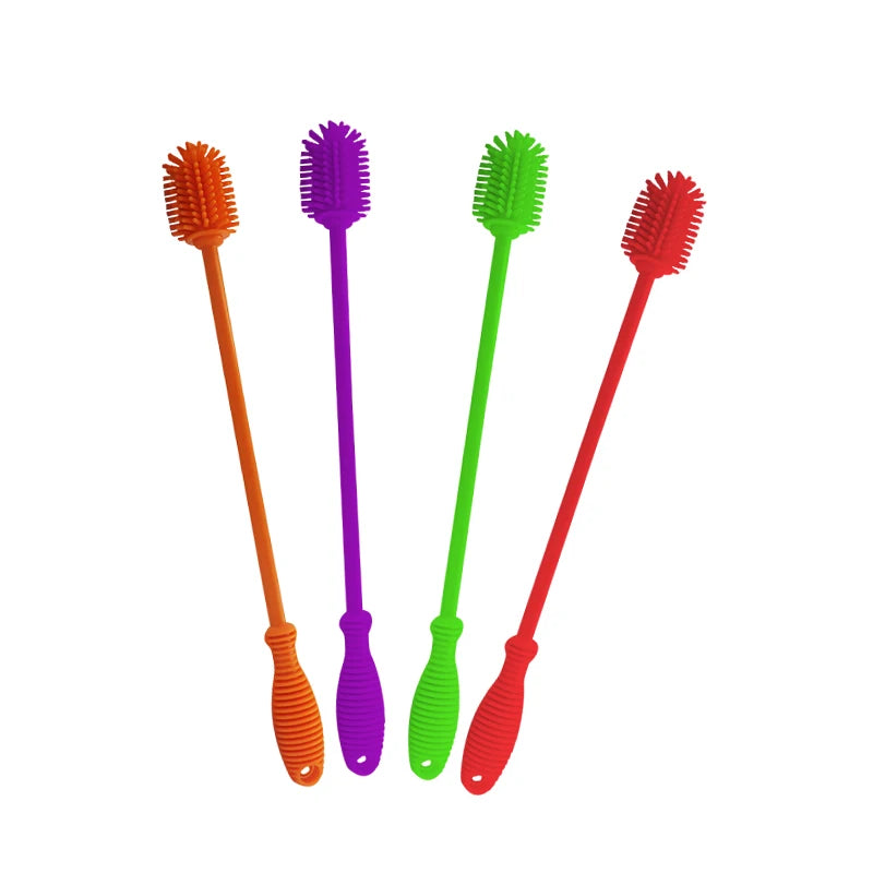 Silicone Cleaning Glass Cup Brush with Long Handle for Cups Washing Kitchen Supplies Cleaning Brushes