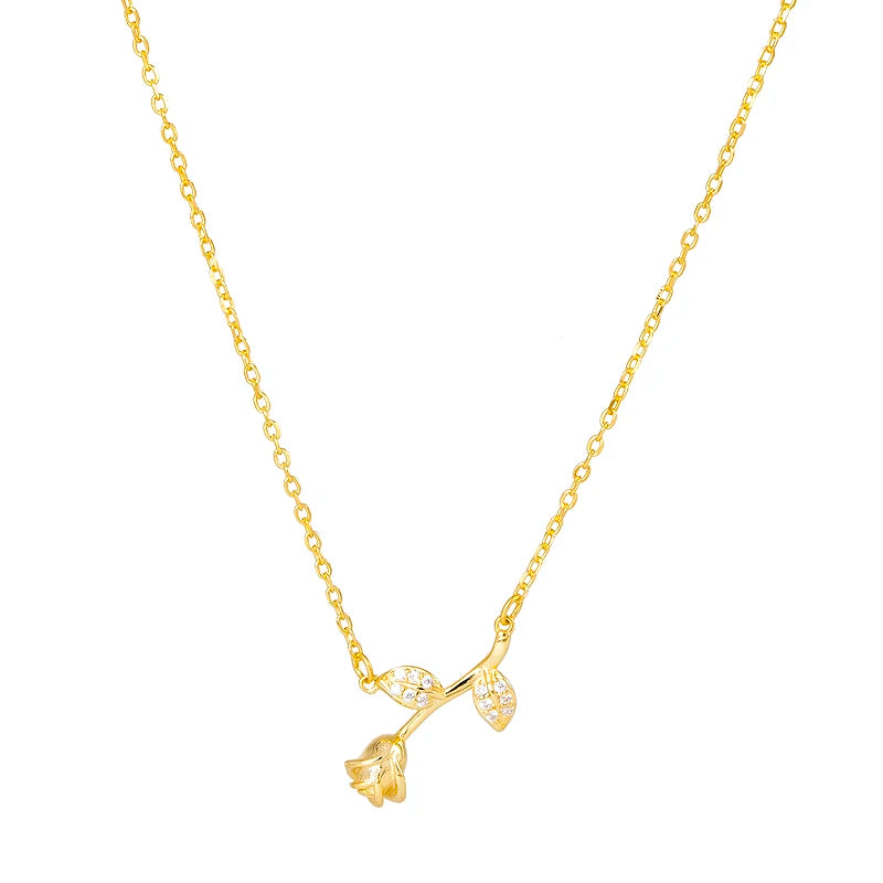 Dainty Rose Flower Womens Jewelry Mom Sublimation Pendant 2022 New Arrivals Necklace