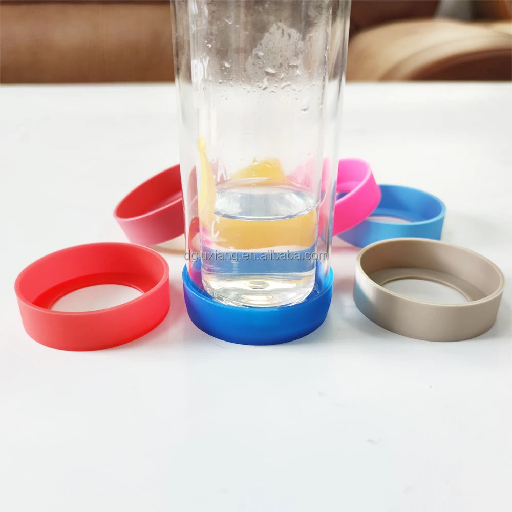 Wholesale Custom Silicone Cup Sleeve Mug Glass Base Universal Cup Sleeve Home Use Cup Bottom Cover Anti Slip Sleeve Coasters