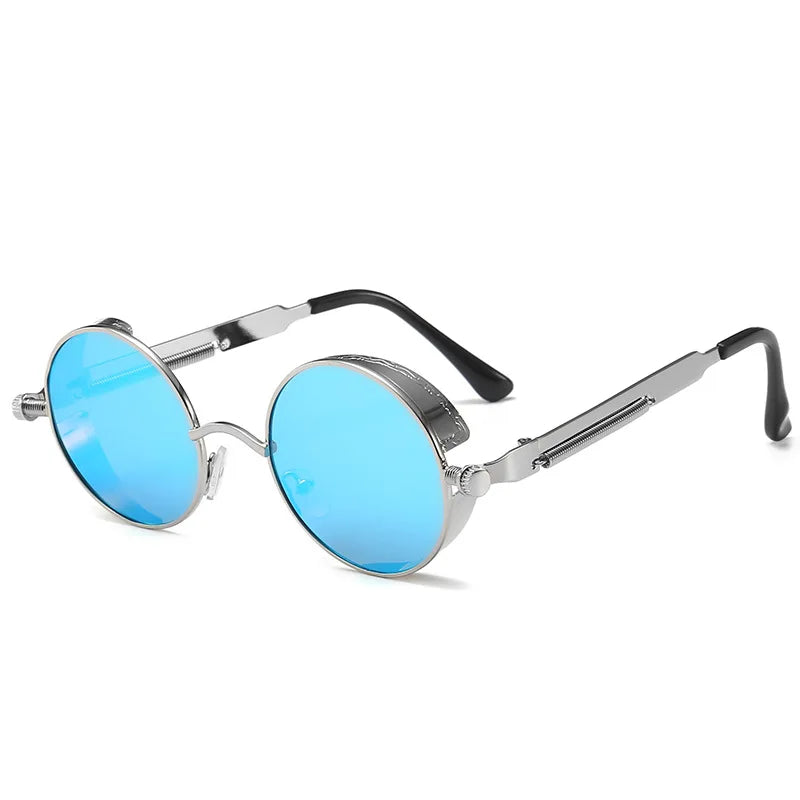 Classic Gothic Steampunk Men Women Sunglasses 2020 Vintage  Brand Round Sun Glasses UV400