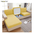 High Stretch Furniture Protector Soft L-Shaped Couch Seat Slipcover 3 Seater Sofa Cover Soft Flexibility With Elastic Bottom