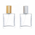Empty 30ml 50ml Clear Flat  Refillable Perfume Glass Bottles Rectangle Parfum Spray Bottle