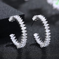 CAOSHI Fashion Circle Bridal Jewelry Accessories Trendy AAA Marquise Earring Cubic Zirconia Hoop Earrings for Women