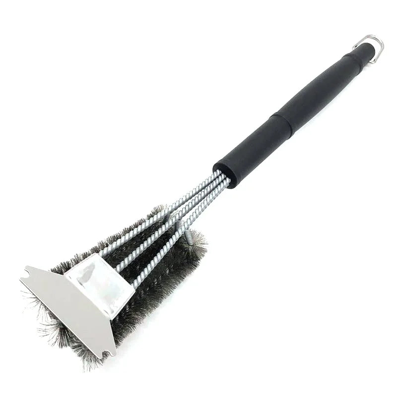Grill Brush and Scraper BBQ Brush for Grill Stainless Steel Woven Wire 3 in 1 Extra Strong Grill Cleaning Brush Accessories