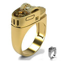 Factory Hot  New Arrival Punk 14k Gold Plated Rings Jewelry Personality Lighter Ring for Men Gift