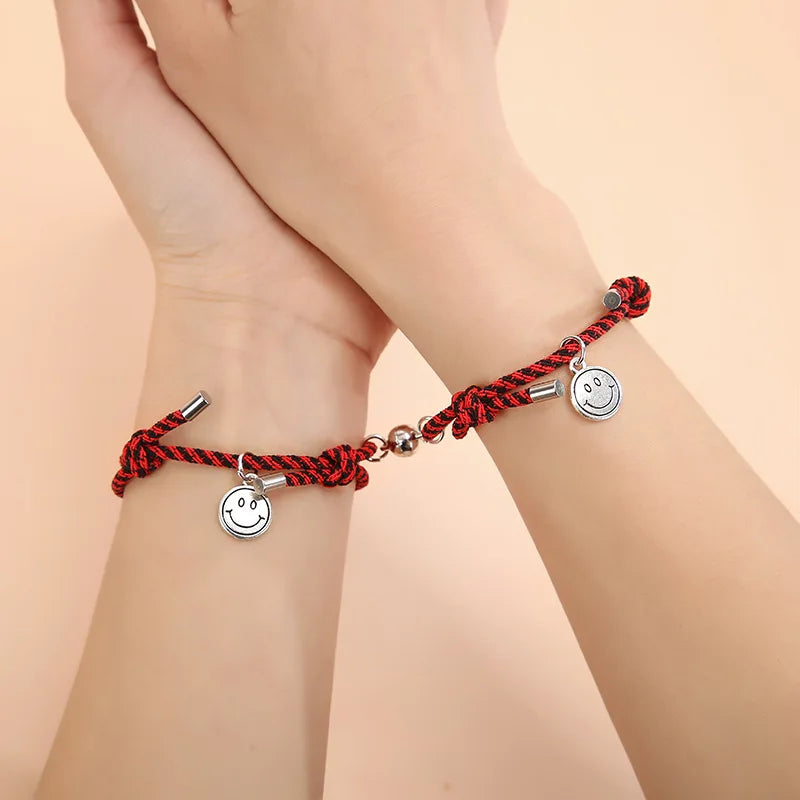 Fashionable Lover New Heart-Shaped Magnetic Suction Bracelet Personalized Geometric Pendant Couple Bracelet