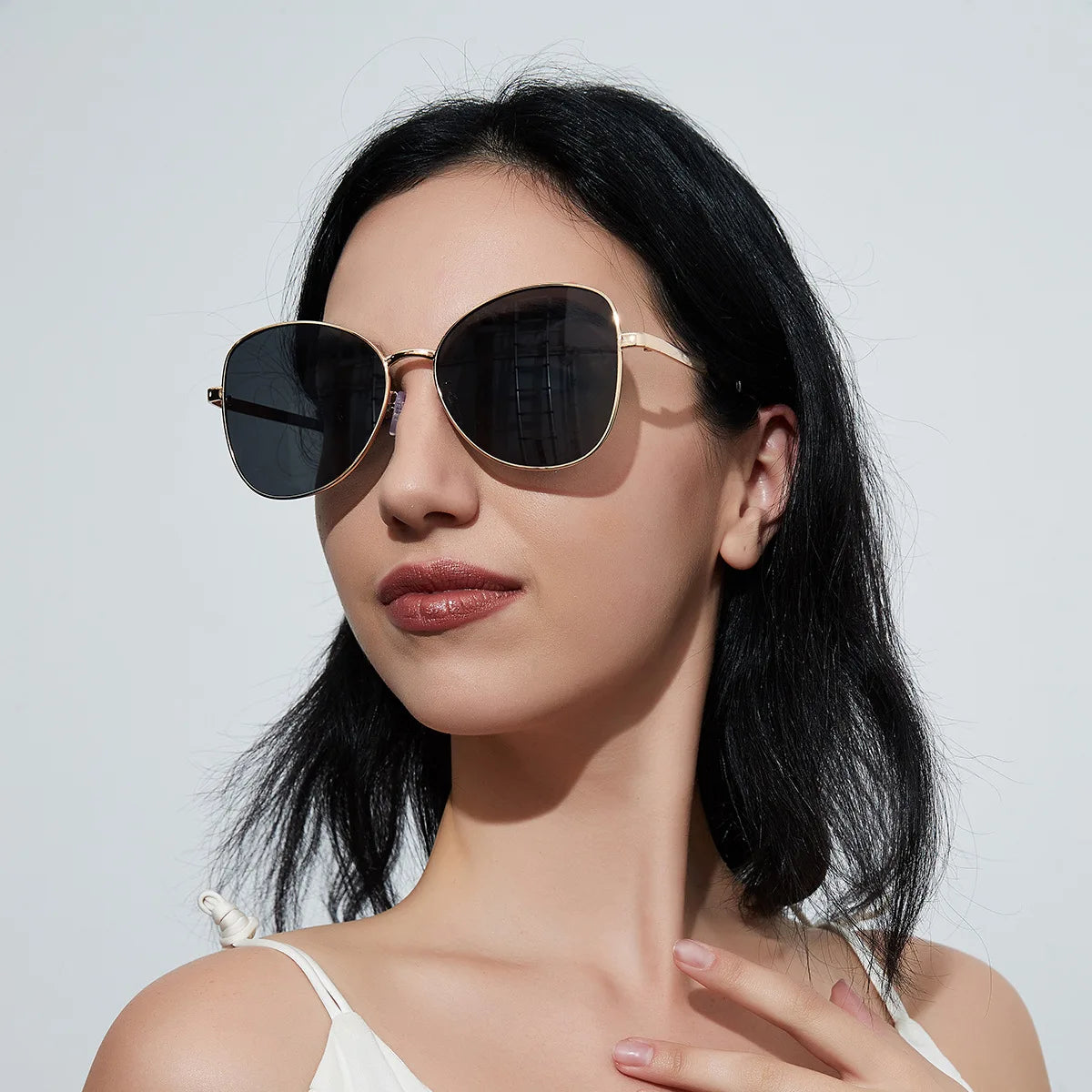 ADE WU STY9199 Oversized Metal Frame Brand Designer Sunglasses Women Famous Cat Eye Custom LOGO Glasses Shades  UV400 Wholesale