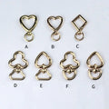 Heart Swivel Spring Clasps Carabiner Buckle Metal Spring Key Chain Hook Clasps Hardware Accessories for Handbag DIY Bags