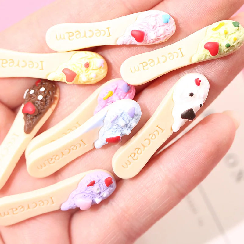 Yiwu Wintop Fashion Accessories Cute Style Flat Back Colored Ice Cream Stick Resin Cabochons for Keychain