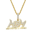 CN162 Gold Plated Brass Letter Pendant Iced Out Rope Chain Necklace Hip Hop Gift Jewelry Bling Bling MegaBDM