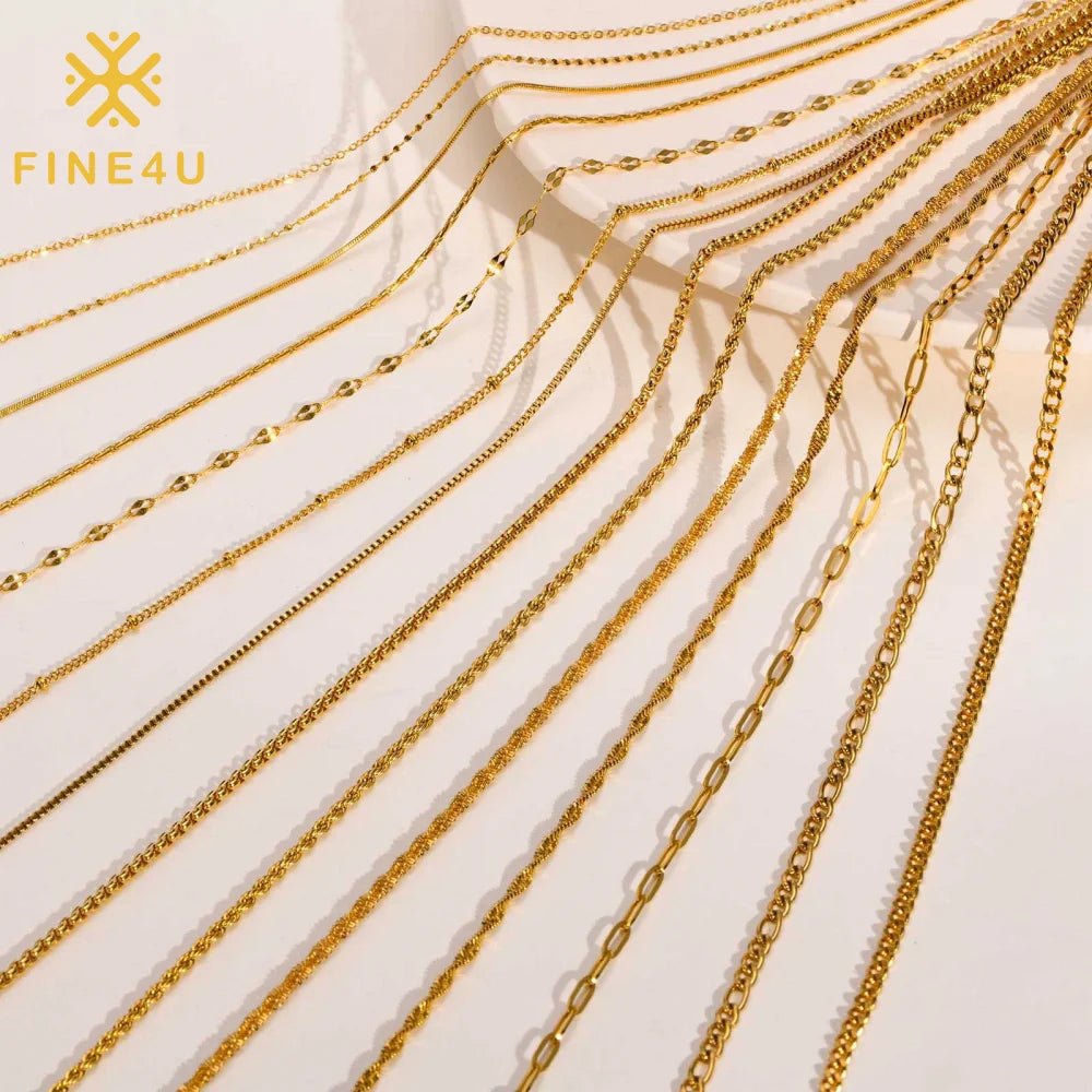 Tarnish Free Women Man Jewelry Diy Stackable Stainless Steel Rope Snake Necklace Chains for Jewelry Making
