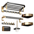 Space Aluminum Bathroom Accessories Set Anti-Rust Wall Mounted Adhesive Shower Shelves Corner Shelf Cabinet Organizers Set