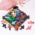 25x18x6mm Natural Stone Cross Pendants Charms Crystal Turquoises for DIY Necklace Jewelry Making Accessories Findings