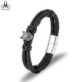 Factory Direct Sale Man Leather Cuff Bracelet Custom Personalized Stainless Steel Leather Bracelet for Man
