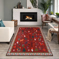 Modern Boho Red Christmas Non-Slip Rug Cute Rectangle for Home Living Room Bedroom Kids Room Dorm Kitchen Sink Made Polyester