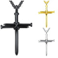 Unisex Silver Stainless Steel Ankh Pendant Necklace Fashion Simple Egyptian Big Cross for Wedding Occasions