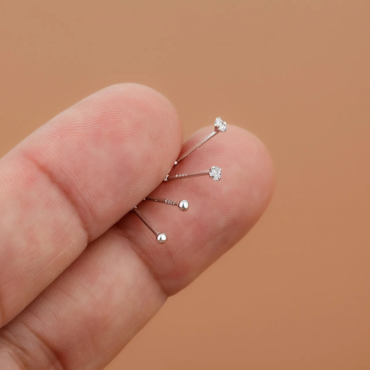 Super Tiny Ball Cartilage Earrings Very Small Sterling Silver Pave Zircon Studs Earrings for Children Girl Women