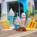 Colorful Giant Resin Fiberglass Ice Cream Sculptures Props Outdoor Store Decoration with Factory Price