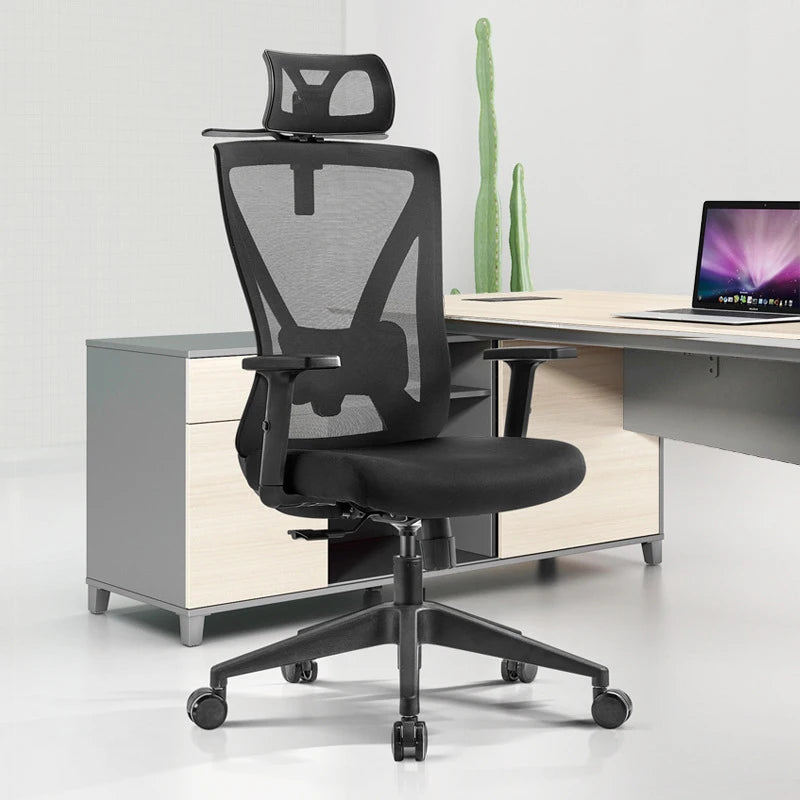 Modern High Back Full Mesh Lumbar Support Adjustable Headrest Ergonomic Swivel Office Chair Power Tilt Lift Adjustable Fabric