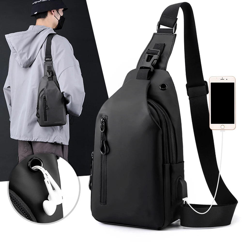 Unisex Black Large Genuine Leather Crossbody/Shoulder Bag Adjustable Strap Large Capacity for Summer Travel Daily Use