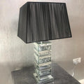 Modern Decorative Crystal Crushed Diamonds Mirrored Table Lamp with Black Lampshade