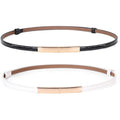 Women's Skinny Patent Belt Cute Adjustable Slim Waist Belt With Gold Buckle for Dress Fit 24-40Inch